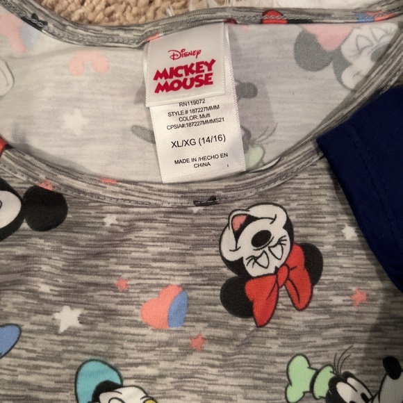 NWT | Disney Girls Dress Set | Mickey Mouse and Friends Gray/Navy | XL (14-16) - Picture 4 of 6
